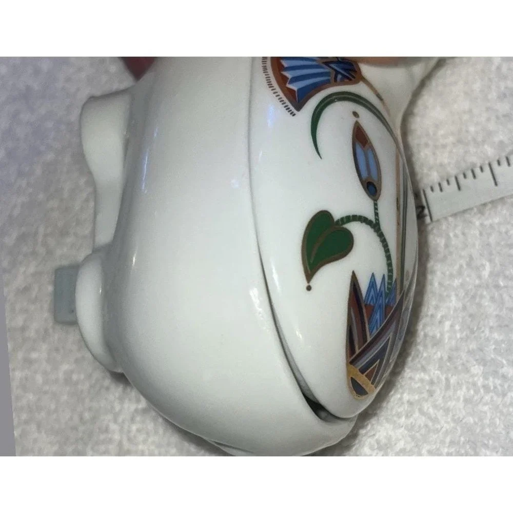 VTG Elizabeth Arden The Pharaohs 1982 Hippo Ceramic Art Deco Trinket Dish 5x2